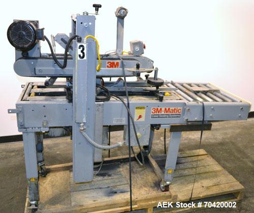 Used 3M-Matic Top and Bottom Adjustable Case Sealer, Model 700A, Type 29200, Carbon Steel.  Up to 30 cases per minute.  Case size range:  length 6’’ to unlimited, width 6’’ to 21-1/2’’, height 4-3/4’...