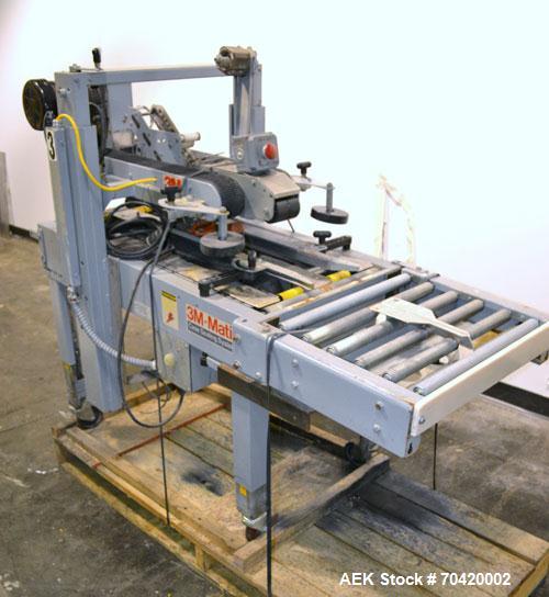 Used 3M-Matic Top and Bottom Adjustable Case Sealer, Model 700A, Type 29200, Carbon Steel.  Up to 30 cases per minute.  Case size range:  length 6’’ to unlimited, width 6’’ to 21-1/2’’, height 4-3/4’...