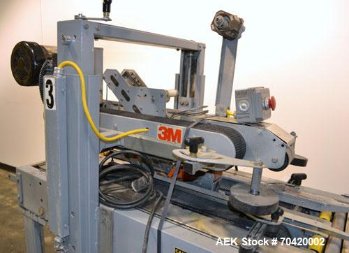 Used 3M-Matic Top and Bottom Adjustable Case Sealer, Model 700A, Type 29200, Carbon Steel.  Up to 30 cases per minute.  Case size range:  length 6’’ to unlimited, width 6’’ to 21-1/2’’, height 4-3/4’...