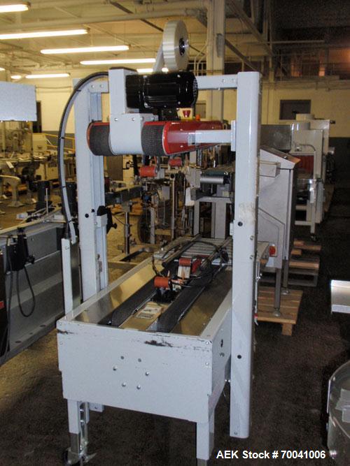 Used 3M-Matic Top and Bottom Random Case Sealer, Model 700R, Type 39600, Carbon Steel. Up to 15 cases per minute, minimum case size 6" wide x 4.75" high x 6" long, maximum case size 21.5" wide x 24.5...