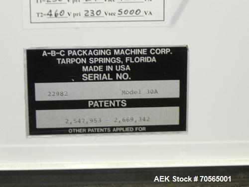 Used ABC Packaging Machine Corp Model 30A Automatic Top and Bottom Hot Melt C