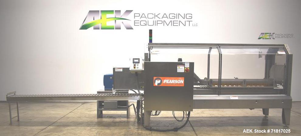 Used Pearson Model CS40-G Automatic Stainless Steel Hot Melt Top Case Sealer.