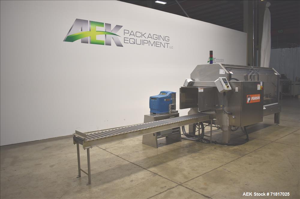 Used Pearson Model CS40-G Automatic Stainless Steel Hot Melt Top Case Sealer.