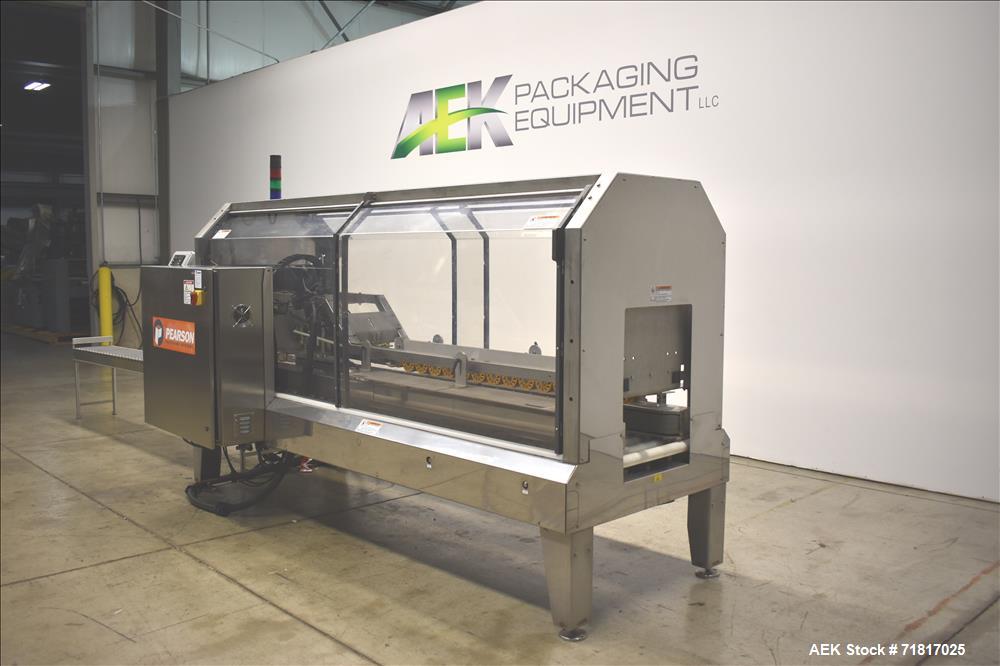 Used Pearson Model CS40-G Automatic Stainless Steel Hot Melt Top Case Sealer.