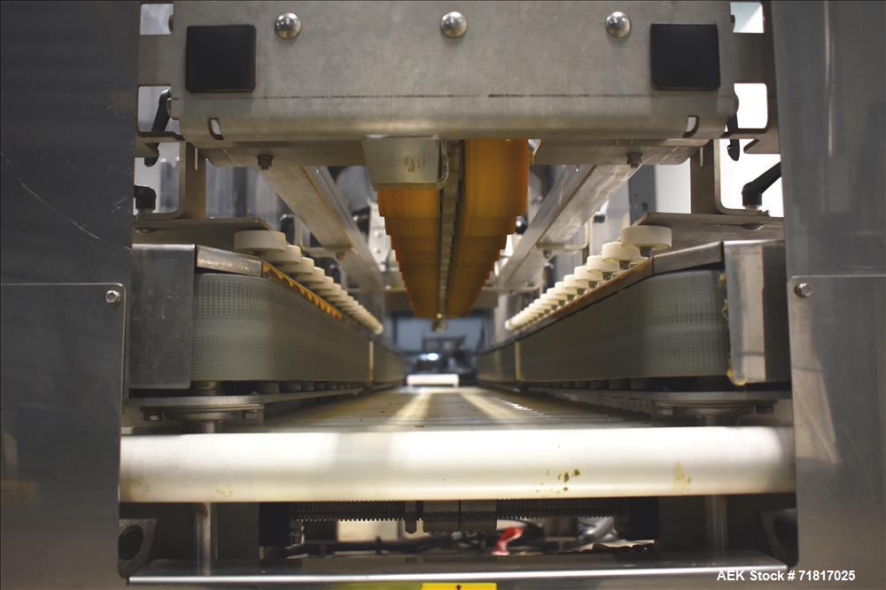 Used Pearson Model CS40-G Automatic Stainless Steel Hot Melt Top Case Sealer.