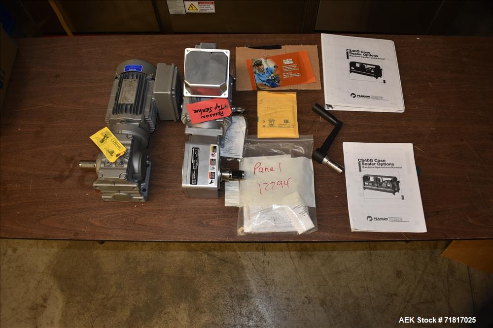 Used Pearson Model CS40-G Automatic Stainless Steel Hot Melt Top Case Sealer.