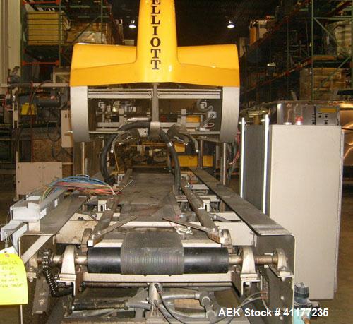 Used Elliott Top Only Hot Melt Case Sealer, ModelHMT-MINI. Capable of speeds up to 40 cpm. The extra-short Elliott HMT-MINI is only 9' 2" by 36" wide. Fully automatic, it delivers cases at high speed...