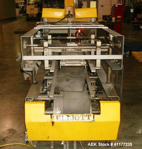 Used Elliott Top Only Hot Melt Case Sealer, ModelHMT-MINI. Capable of speeds up to 40 cpm. The extra-short Elliott HMT-MINI is only 9' 2" by 36" wide. Fully automatic, it delivers cases at high speed...