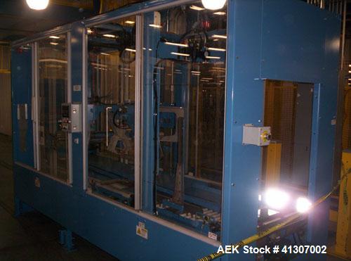 Used Pearson Model CS-30-RT, Random Sealer - Top Tape Only. Allen Bradley SLC 5/05 PLC and Panelview 300 operator interface. 24 VDC, 20 cpm.