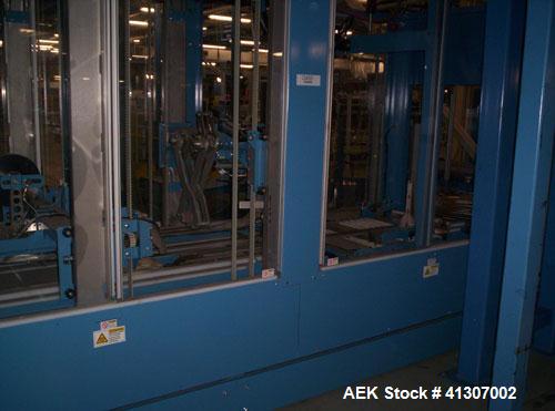 Used Pearson Model CS-30-RT, Random Sealer - Top Tape Only. Allen Bradley SLC 5/05 PLC and Panelview 300 operator interface. 24 VDC, 20 cpm.