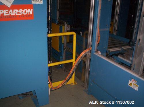 Used Pearson Model CS-30-RT, Random Sealer - Top Tape Only. Allen Bradley SLC 5/05 PLC and Panelview 300 operator interface. 24 VDC, 20 cpm.