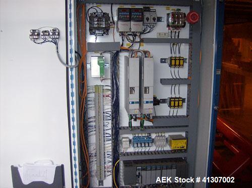 Used Pearson Model CS-30-RT, Random Sealer - Top Tape Only. Allen Bradley SLC 5/05 PLC and Panelview 300 operator interface. 24 VDC, 20 cpm.