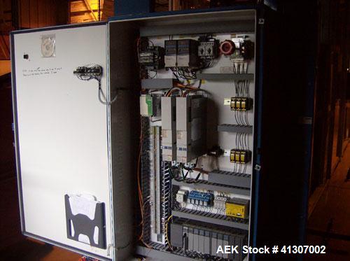 Used Pearson Model CS-30-RT, Random Sealer - Top Tape Only. Allen Bradley SLC 5/05 PLC and Panelview 300 operator interface. 24 VDC, 20 cpm.