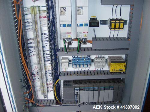 Used Pearson Model CS-30-RT, Random Sealer - Top Tape Only. Allen Bradley SLC 5/05 PLC and Panelview 300 operator interface. 24 VDC, 20 cpm.