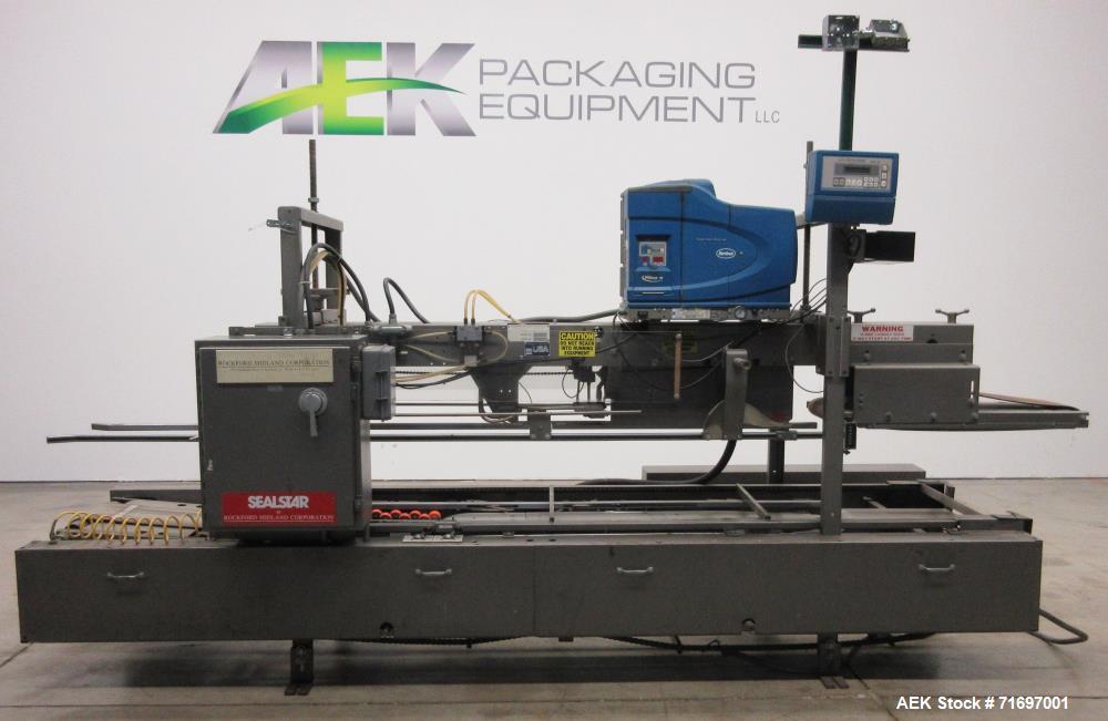 Used Rockford Midland Sealstar Automatic Top and Bottom Hot Melt Glue Sealer
