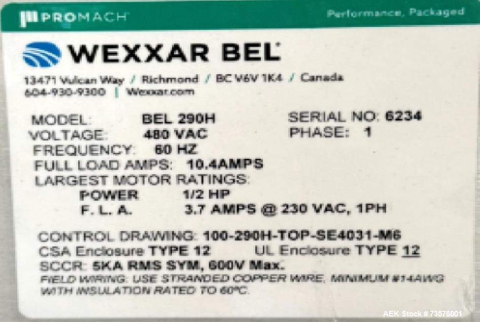 Used Wexxar BEL 290 H High-Speed Automatic Case Sealer with Nordson Glue System