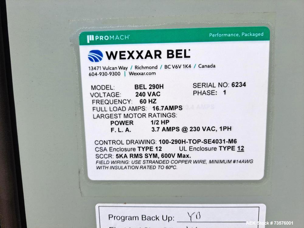 Used Wexxar BEL 290 H High-Speed Automatic Case Sealer with Nordson Glue System