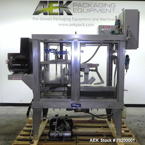 Used Wexxar Model WSH Automatic Top Only Glue Case Sealer capable of speeds up to 35 cases per minute. Case size range: Length 12" to 33" or 305 mm to 838 mm, Width 10" to 22.5" or 254 mm to 572 mm, ...