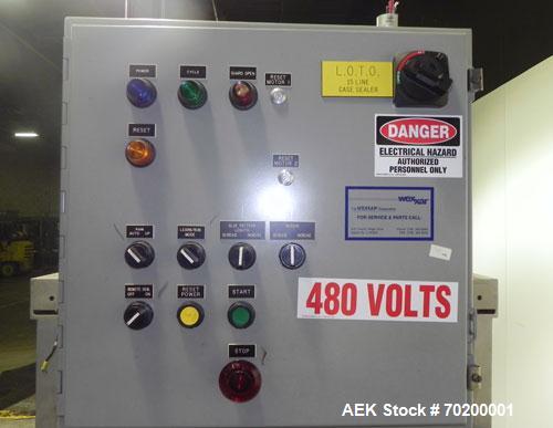 Used Wexxar Model WSH Automatic Top Only Glue Case Sealer capable of speeds up to 35 cases per minute. Case size range: Length 12" to 33" or 305 mm to 838 mm, Width 10" to 22.5" or 254 mm to 572 mm, ...