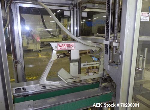 Used Wexxar Model WSH Automatic Top Only Glue Case Sealer capable of speeds up to 35 cases per minute. Case size range: Length 12" to 33" or 305 mm to 838 mm, Width 10" to 22.5" or 254 mm to 572 mm, ...
