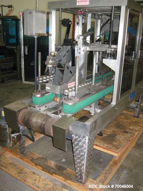 Used Wexxar Top Only Automatic Case Sealer, Model WST-07. Capable of speeds up to 35 cases per minute. Has a case size range: Length 12" to 32" (305mm to 838mm), Width 10" to 22.5" (254mm to 572mm), ...