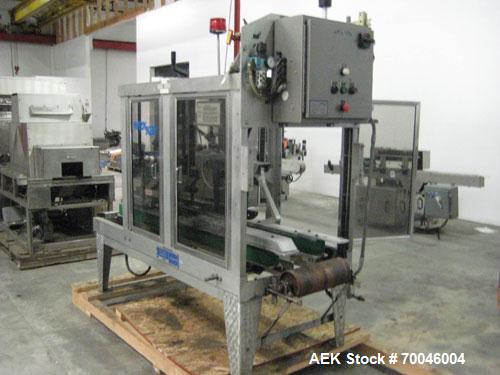 Used Wexxar Top Only Automatic Case Sealer, Model WST-07. Capable of speeds up to 35 cases per minute. Has a case size range: Length 12" to 32" (305mm to 838mm), Width 10" to 22.5" (254mm to 572mm), ...