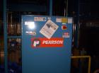 Used Pearson Model CS-30-RT, Random Sealer - Top Tape Only. Allen Bradley SLC 5/05 PLC and Panelview 300 operator interface. 24 VDC, 20 cpm.