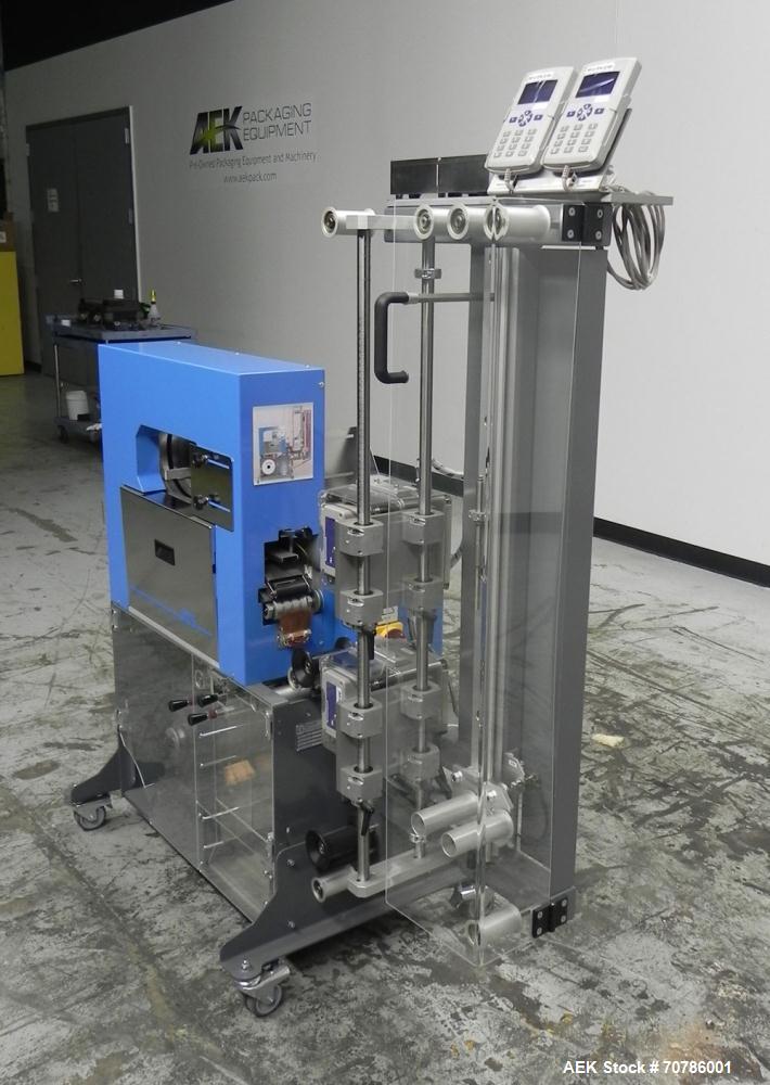 Unused- ATS (Felins) Model US-2100 Wide Format Banding Machine. Machine is capable of speeds up to 25-30 bandings per minute. Uses a "wide format" band width sizes of 3" (75mm) to 4" ( 100mm). Has an...