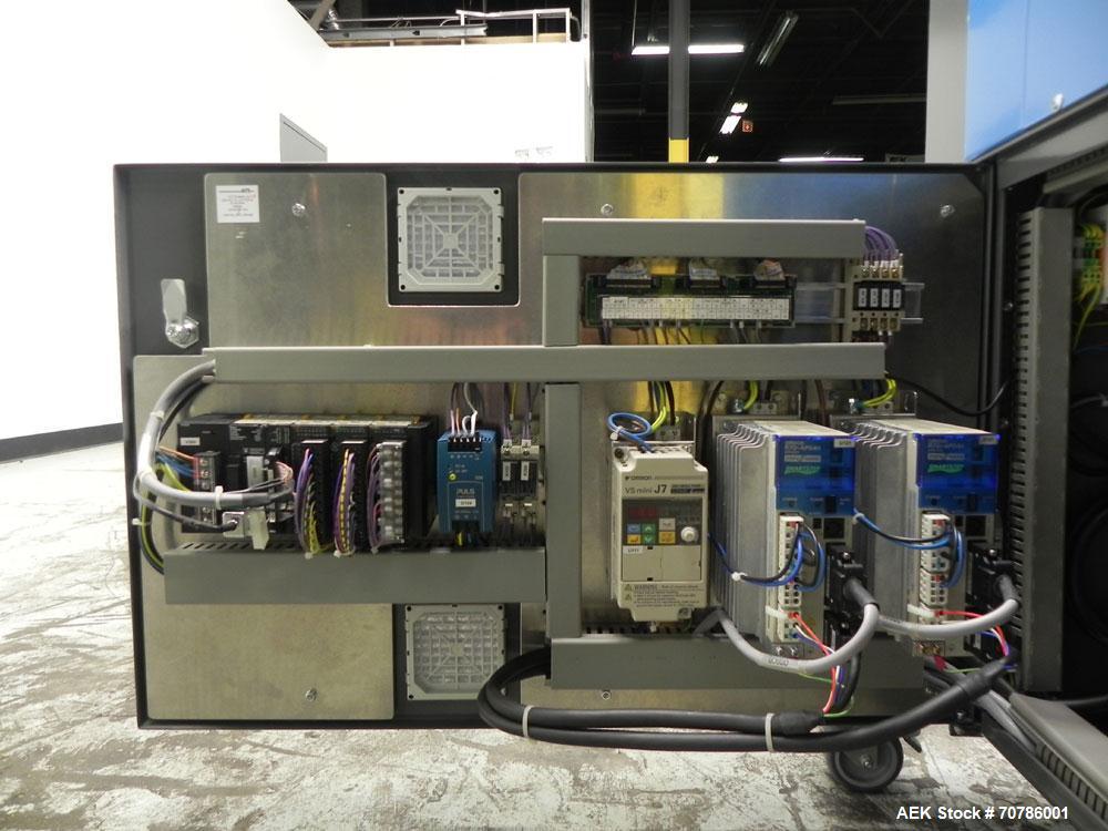Unused- ATS (Felins) Model US-2100 Wide Format Banding Machine. Machine is capable of speeds up to 25-30 bandings per minute. Uses a "wide format" band width sizes of 3" (75mm) to 4" ( 100mm). Has an...