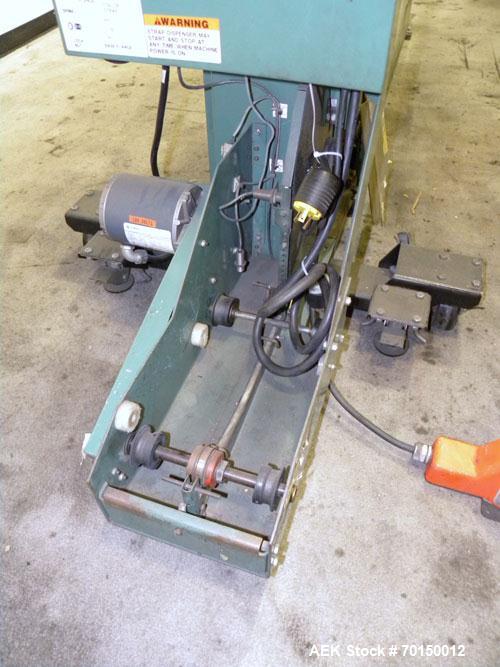 Used Signode Side Seal Plastic Strapping Machine, model SP-710, carbon steel. Production rate will vary on package size. 62’’ wide x 62’’ tall chute opening, maximum package size 60’’ x 60’’. Mounted...