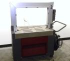 Used Ovalstrapping Modular Strapping Machine, Series JO, Carbon Steel. Approximately 52 straps per minute. Plastic strap size 6, 9, 12, and 15mm, heat seal.1/60/115 volt.Arch is 19