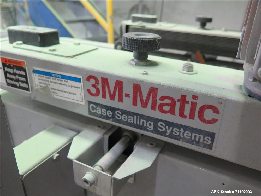 Used 3M 120A Top and Bottom Case Taper, type 19700. Capable of speeds up to 25 cases per minute. Case size range: (Width) 4.75" - 20" (Length) 6" - unlimited (Height) 4.75" - 20". Semi automatic unit...