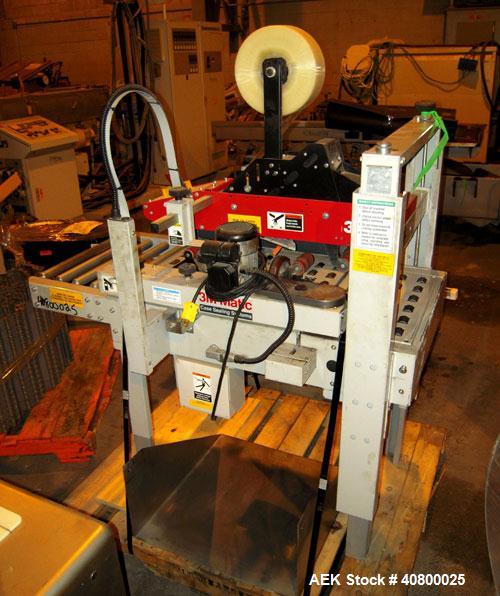 Used 3M Top and Bottom Case Taper, Model 120A3, Type 19700, Carbon Steel. Up to 25 cases per minute, minimum case size 4.75" wide x 4.75" high x 6" long, maximum case size 20" wide x 20" high x unlim...