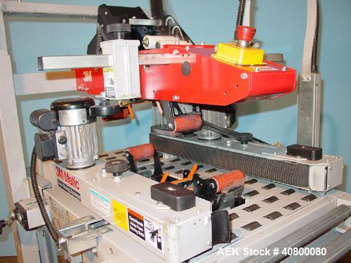 Used 3M Top and Bottom Case Taper, Model 120A3, Type 19700, Carbon Steel. Up to 25 cases per minute, minimum case size 4.75" wide x 4.75" high x 6" long, maximum case size 20" wide x 20" high x unlim...