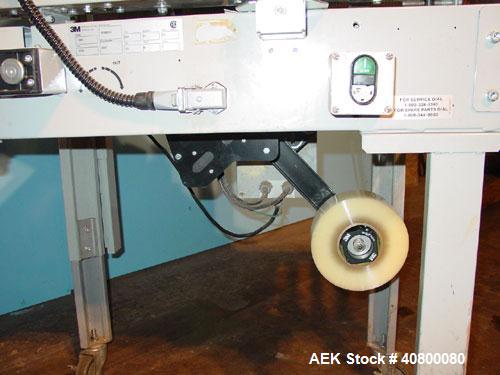 Used 3M Top and Bottom Case Taper, Model 120A3, Type 19700, Carbon Steel. Up to 25 cases per minute, minimum case size 4.75" wide x 4.75" high x 6" long, maximum case size 20" wide x 20" high x unlim...