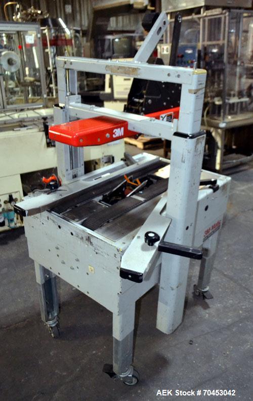 Used 3M-Matic Top & Bottom Adjustable Case Sealer, Model 200A, Type 29200, Carbon Steel. Up to 40 cases per minute, minimum case size 6" wide x 4.75" high x 6" long, maximum case size 21.5" wide x 24...