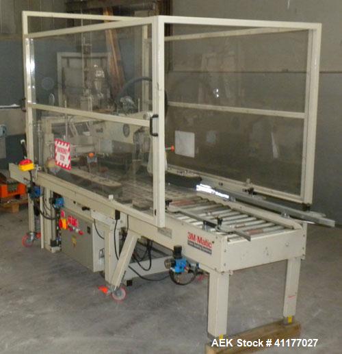 Used 3M Top and Bottom Case Taper, Model 12RF, Type 18700, Carbon Steel. Up to 8 cases per minute. Case size range: Length 10’’ to 24’’, Width 8’’ to 19-1/2’’, Height 6’’ to 20’’. Tape width 3". Moto...