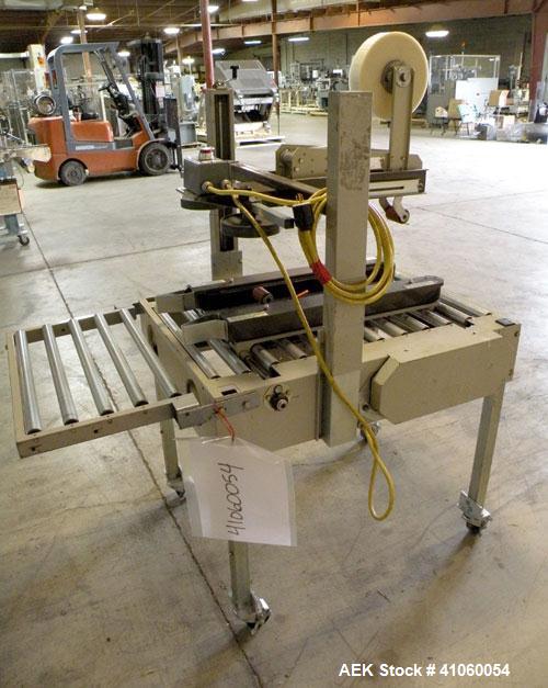 Used 3M Top and Bottom Adjustable Case Sealer, Model 8A, Type 18300, Carbon Steel. Up to 30 cases per minute. Case size range: length 6’’ to unlimited, width 4.5’’ to 20’’, height 4-3/4’’ to 20’’. Ma...