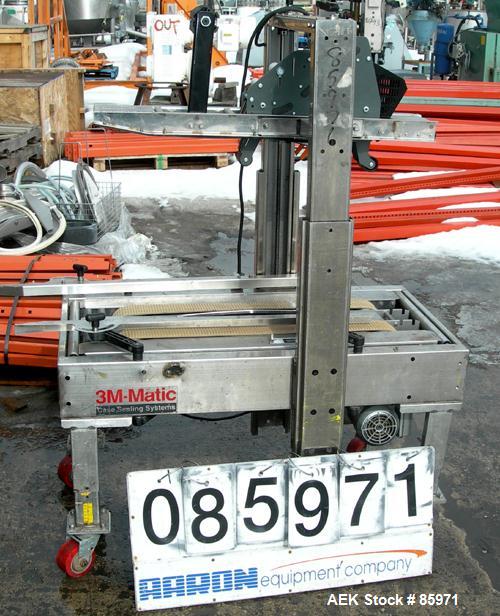 USED: 3M top only case taper, type 18900, stainless steel. Up to 27 cases per minute, minimum case size 6" wide x 4.75" high, max casesize 21.5" wide x 21.5" high x infinite length, manually adjustab...