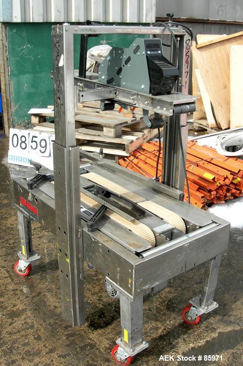 USED: 3M top only case taper, type 18900, stainless steel. Up to 27 cases per minute, minimum case size 6" wide x 4.75" high, max casesize 21.5" wide x 21.5" high x infinite length, manually adjustab...