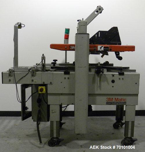 Used 3M-Matic Top and Bottom Adjustable Case Sealer, Model 200A, Type 19000, Carbon Steel. Up to 40 cases per minute. Case size range: length 6’’ to unlimited, width 6’’ to 21.5’’, height 4.75" to 28...