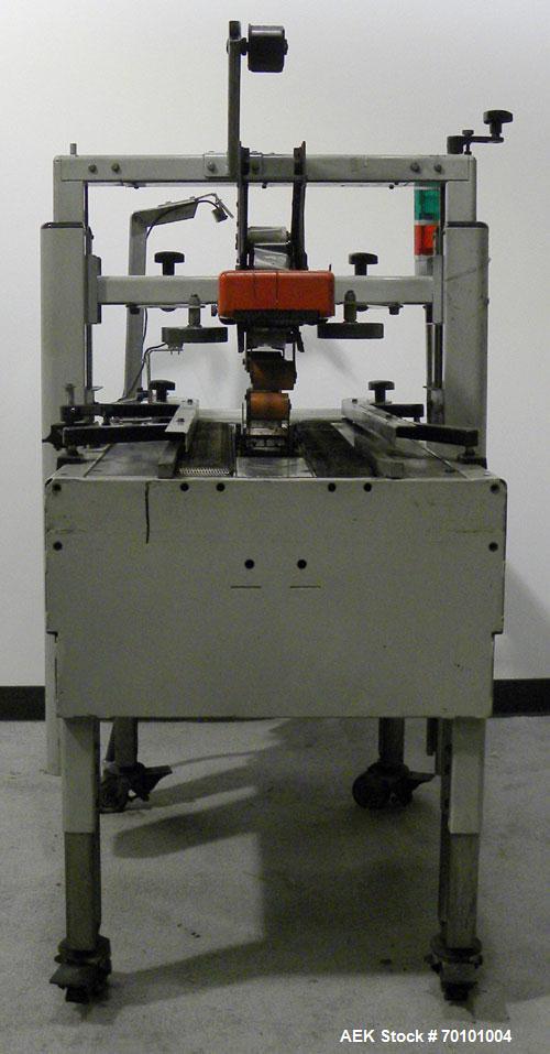 Used 3M-Matic Top and Bottom Adjustable Case Sealer, Model 200A, Type 19000, Carbon Steel. Up to 40 cases per minute. Case size range: length 6’’ to unlimited, width 6’’ to 21.5’’, height 4.75" to 28...