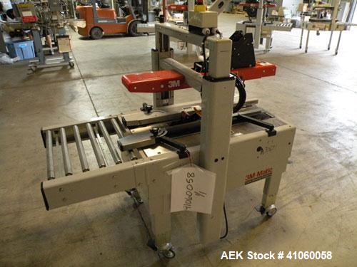 Used 3M-Matic Top And Bottom Adjustable Case Sealer, Model 200A, Type 29200, Carbon Steel. Up to 40 cases per minute, minimum case size 6" wide x 4.75" high x 6" long, maximum case size 21.5" wide x ...