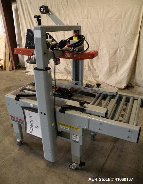 Used 3M-Matic Top And Bottom Adjustable Case Sealer, Model 200A, Type 29200, Carbon Steel. Up to 40 cases per minute, minimum case size 6" wide x 4.75" high x 6" long, maximum case size 21.5" wide x ...