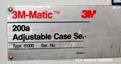 Used 3M-Matic Model 200A Top Only Adjustable Case Sealer. Up to 40 cases per minute, minimum case size 6” wide x 4.75” high x 6”' long, maximum case size 21.5” wide x 24.5” to 28.5” high x unlimited ...