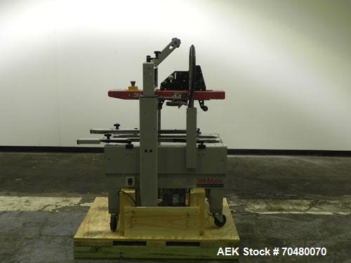 Used 3M-Matic Top Only Adjustable Case Sealer, Model 200A, Type 39600, Carbon Steel. Up to 40 cases per minute. Case size range:  length 6 to unlimited, width 6 to 21.5, height 4.75" to 28.5 high. Ma...