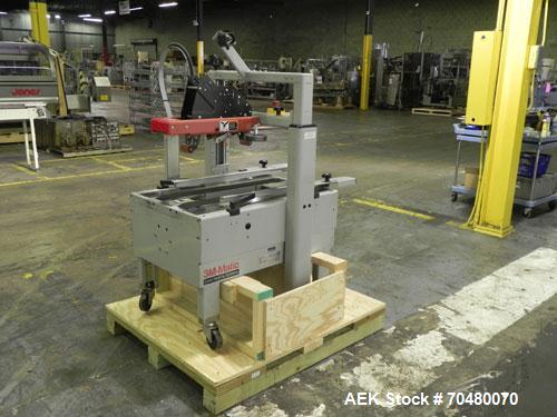 Used 3M-Matic Top Only Adjustable Case Sealer, Model 200A, Type 39600, Carbon Steel. Up to 40 cases per minute. Case size range:  length 6 to unlimited, width 6 to 21.5, height 4.75" to 28.5 high. Ma...
