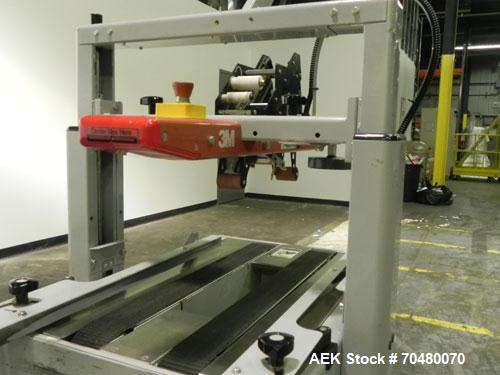 Used 3M-Matic Top Only Adjustable Case Sealer, Model 200A, Type 39600, Carbon Steel. Up to 40 cases per minute. Case size range:  length 6 to unlimited, width 6 to 21.5, height 4.75" to 28.5 high. Ma...