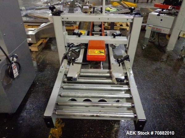 Used 3M Model 200A, Type 19000 Top and Bottom Adjustable Case Sealer. Up to 40 cases per minute, minimum case size 6" wide x 4.75" high x 6"' long, maximum case size 21.5" wide x 24.5" to 28.5" high ...