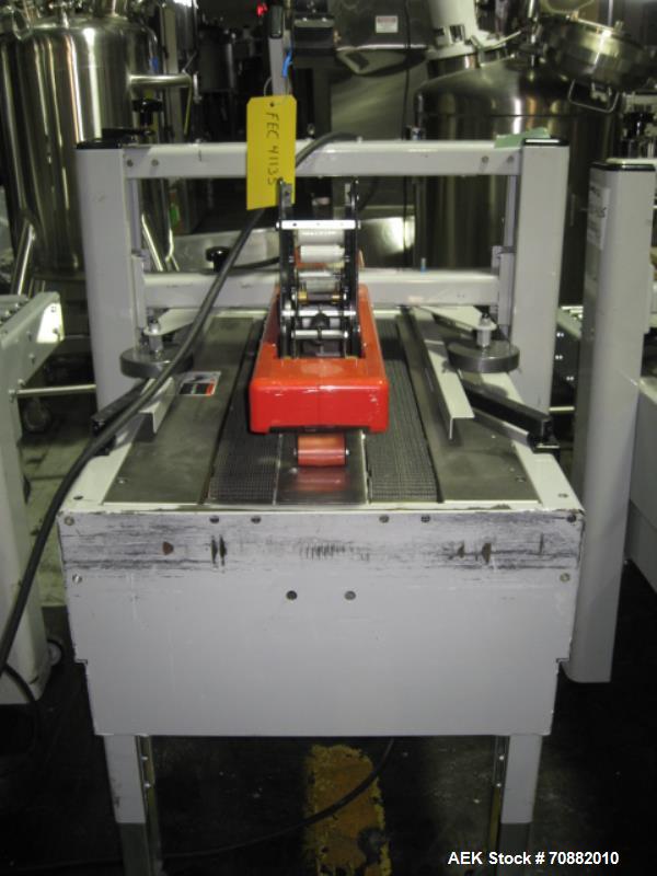 Used 3M Model 200A, Type 19000 Top and Bottom Adjustable Case Sealer. Up to 40 cases per minute, minimum case size 6" wide x 4.75" high x 6"' long, maximum case size 21.5" wide x 24.5" to 28.5" high ...